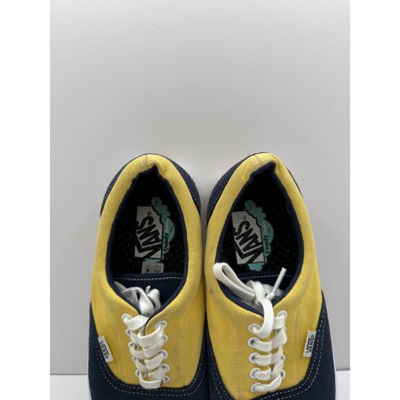 Size 9 - Vans Off The Wall Men's Blue Yellow‎ Suede Canvas Dress Sneaker 500664 - Picture 6 of 10